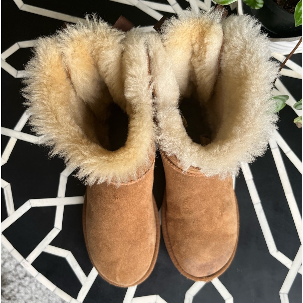 UGG® Bailey Suede Bow II Water-Repellent Cold Weather Boots - Picture 9 of 15